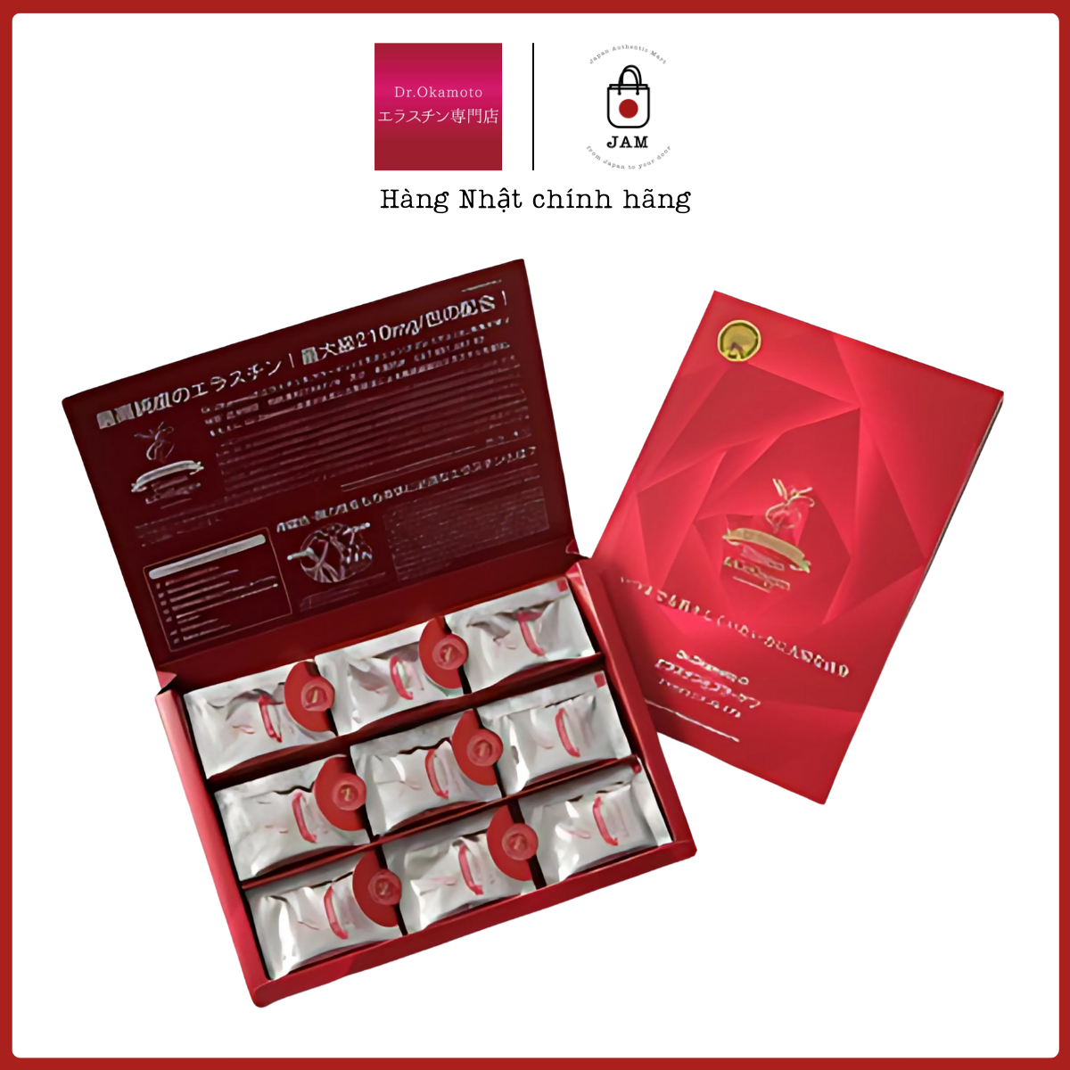 Thực phẩm làm đẹp Dr. Okamoto's Elastin & Collagen (30 Gói x 5 viên/gói)
