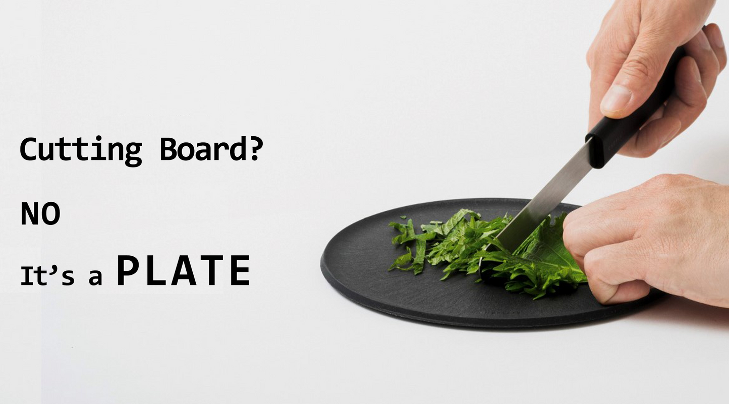 CHOPLATE ｜Cutting Board Plate Đĩa cắt thức ăn 2 màu (Đen và ghi), kích thước S, M, L