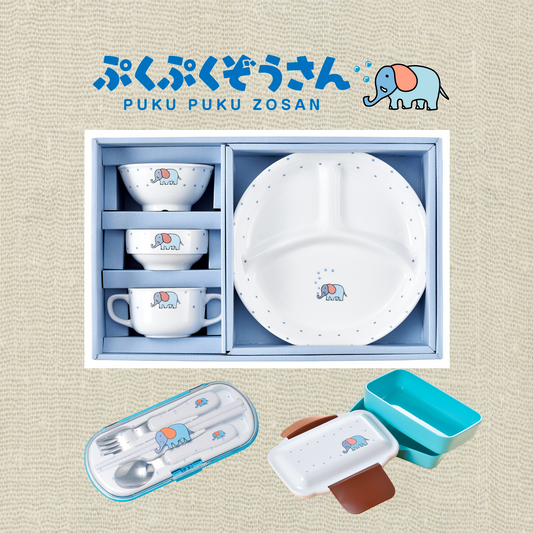 Pukupuku｜Bộ bát đĩa ăn của bé Elephant Tableware set